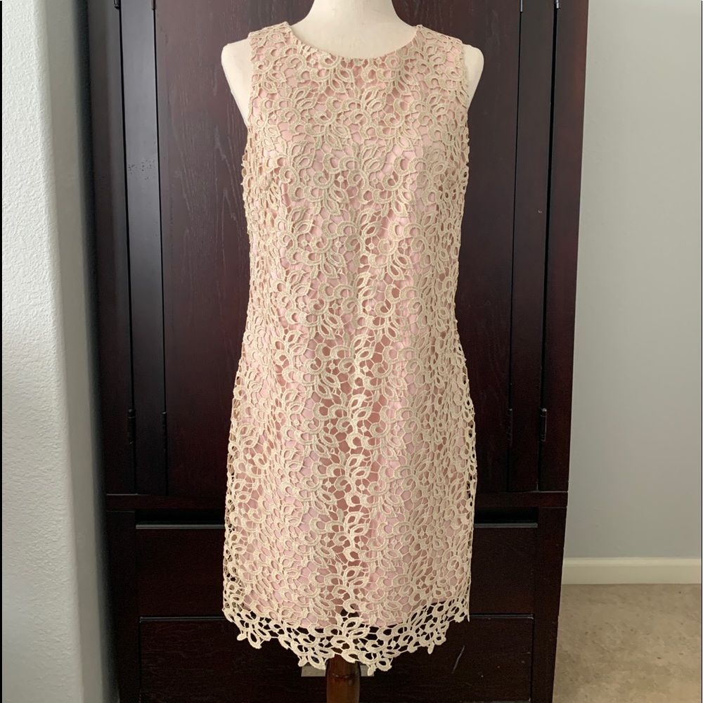 Eliza J Women’s pink gold/lace dress size 10
